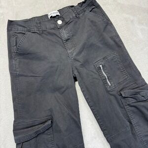 Disclosure Jeans Womens 15/32 Black Cargo Y2K Wide Leg Utility Streetwear Grunge